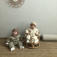 Retro Rhombus Wave Pattern Coat Baby Boy Round Neck All-matching Jumpsuit