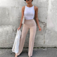 Hot Selling Casual Pants New Fashionable Slim Fit High Waist Wide Leg Women's Pants