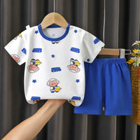 Children's Summer Pure Cotton Thin Short Sleeve Suit