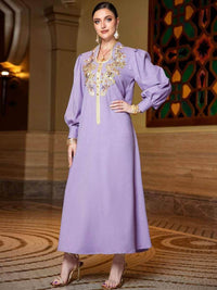 Dubai Robe Refined Handmade Lace Applique Dress