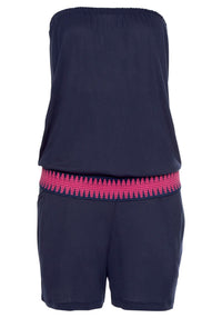 Women's Loose One-Line Neck Sleeveless Casual Jumpsuit