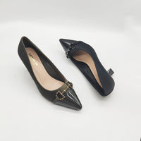 French-style Womens Exquisite Leather Belt-buckle Peep-toe Stiletto Pumps