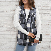 Women's Casual Versatile Lattice Vest Sleeveless Single-breasted