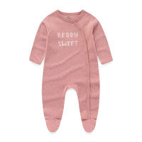 3 Pieces New Baby Cotton Long-sleeved Jumpsuit Baby Foot-wrapped Romper Boneless Sewing Pajamas
