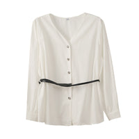 Women's Loose Casual V-neck New Waist-tucked Top