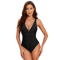 Women's Minimalist And Versatile Cross Shoulder One-piece Swimsuit