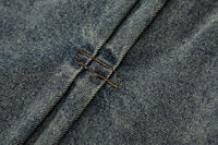 Washed And Worn Denim Jacket Men