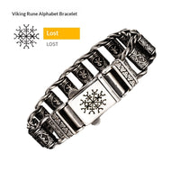 Nordic Viking Rune Compass Totem Titanium Steel Bracelet