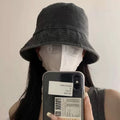 Women's Washed Denim Sun-Protective Bucket Hat