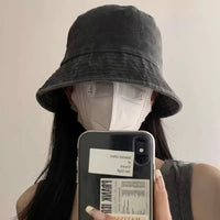 Women's Washed Denim Sun-Protective Bucket Hat