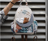 Fresh And Cute 3D Cat Parent-Child Canvas Bag