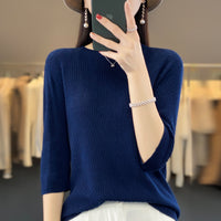 New Worsted Wool Front Line Ready-made Garments Round Neck