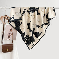 Design Floral Printed Square Scarf Women's Artistic Style Retro