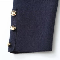 Women's Lapel Double Breasted Knitted Short Coat