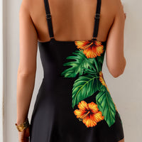 Womens Multi-color Floral-print Swimsuit