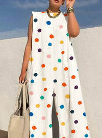 Fashionable Wide Leg Printed Jumpsuit