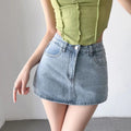 Sheath Ultra Short Denim Skirted Leggings Anti-exposure Underpants Denim European And American