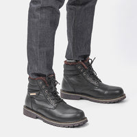 Plus Size Men's Real Leather With Fleece Lining Snow Boots