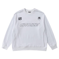 Dark Letters Printed Crew Neck Sweatshirt Men