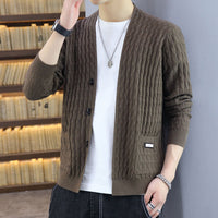 Men's Spring And Autumn Trendy Color Cotton Knitwear Sweater Coat Top Clothes