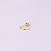 Brass-set Zircon Non-porous Piercing Clip Nose Ring