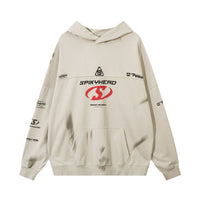 High Street American Inkjet Distressed Letters Printed Hoodie