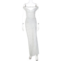 Seamless Ring-shoulder Backless Jumpsuit And Maxi Dress Set For Women