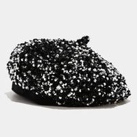 New FallWinter Sequined Trendy Versatile Personalized Pumpkin Hat For Women