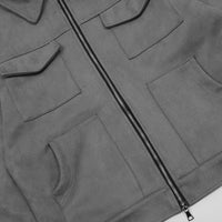 Solid Color Long Sleeve Lapel Pilot Jacket Versatile Trendy