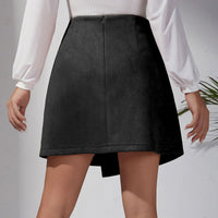 Women's Autumn And Winter Suede Irregular Skirt