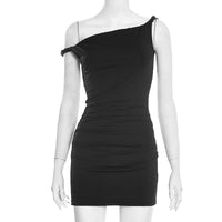 Off-Shoulder Irregularly Knotted Slim-Fit Dress