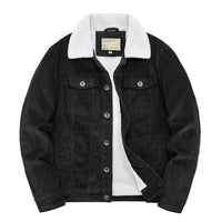 Mens Short, Fleece-lined, Insulated Cotton-padded Coat