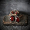 Baroque Red Female Temperamental Long Eardrops