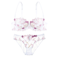 Ultra-thin Transparent Mesh Embroidered Lace Underwear Big Chest Small