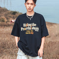 Men's Loose Cycling And Flat Printed Short Sleeves
