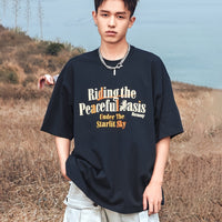 Men's Loose Cycling And Flat Printed Short Sleeves
