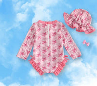 Children's Swimsuit Girls' Cute Long Sleeve One-piece Swimsuit