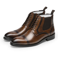 Men's Pointed Toe Retro Martin Boots Top Layer Cowhide