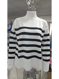 Women's Loose Striped Turtleneck Sweater