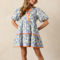 Retro Ink Printed A-line Umbrella Dress