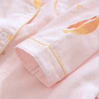 Women's Fashion Print Long Sleeve Cotton Yarn Loungewear Set