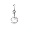 Moon Zircon Planet Navel Stud