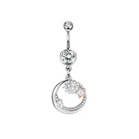 Moon Zircon Planet Navel Stud
