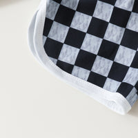 Infant Toddler Letter Printed Sleeveless Top Plaid Shorts Two-piece Set