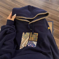 American Retro Hooded Sweatshirt For Women, Slimming And Loose