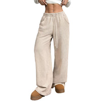 Women's Straight-Leg Lace-Up Casual Pants