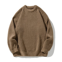 Thickened Chunky-Knit Crew-Neck Sweater For Men