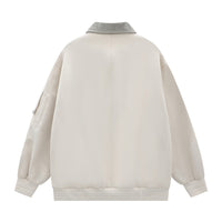 Street Multi-pocket Bomber Jacket Men's Contrast Color