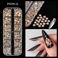 Plaid Nail Beauty Flat Bottom Rhinestone