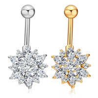 Stainless Steel Inlaid Zircon Belly Button Nail